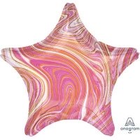 Шар звезда Мрамор Розовый