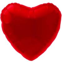 Шар сердце 76см. Металлик Красный