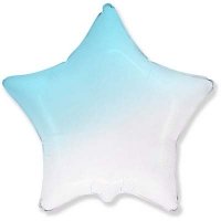 Шарик звезда 81см. "Градиент голубой"