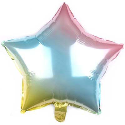 Шар звезда 81см. Металлик Радуга нежн.