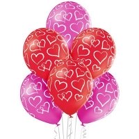 Шарики латекс Сердца мелом