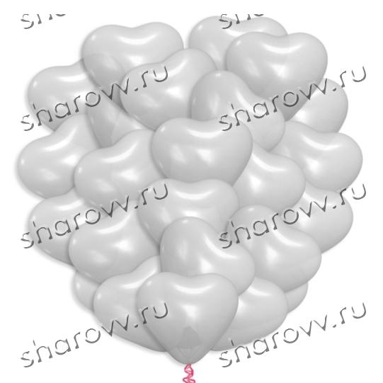 30 сердец латекс белые 40см.