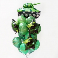 Букет из шариков "Танк камуфляж"
