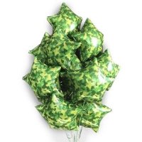 Букет шаров Камуфляж зелено-желтый