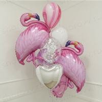 Букет из шаров Танец фламинго