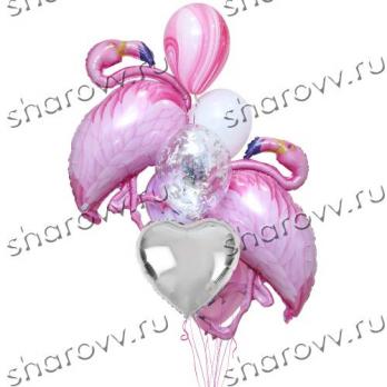 Букет из шаров Танец фламинго