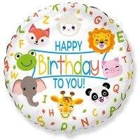 Шар круг Happy Birthday TO YOU Животные