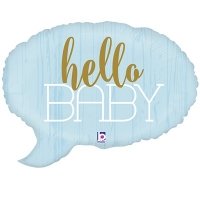 Шар фигура HELLO BABY Спич бабл голубая