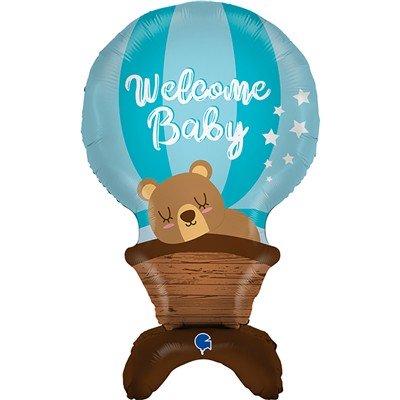 Фигура AIR Мишка на возд. шаре голубом