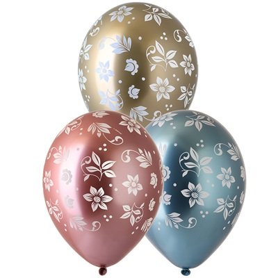 Шарики хром Цветы