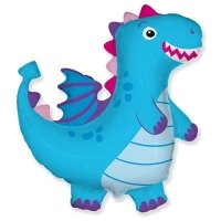 Шар фольга Дракон голубой