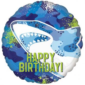 Шар круг Happy Birthday Акула