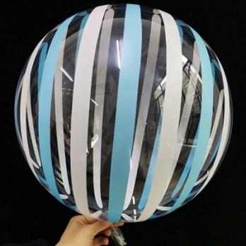 Шар BUBBLE "Кристалл бело-голуб полосы"