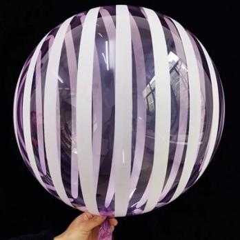Шар BUBBLE "Кристалл Purple полоски"
