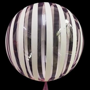 Шар BUBBLE "Кристалл Pink полоски"