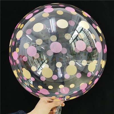 Шар BUBBLE "Кристалл Dots Gold Pink"