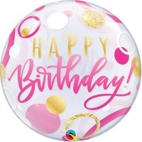 Шар BUBBLE "HB Круги розово-золотые"