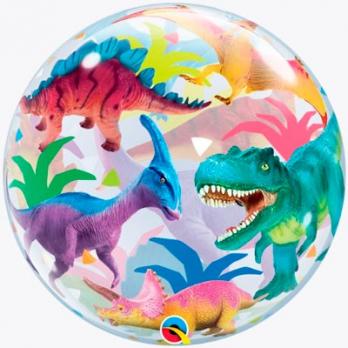 Шар BUBBLE "Динозавры разноцветные"