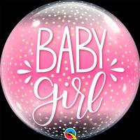 Шар BUBBLE "Baby Girl конфетти"