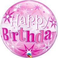 Шар BUBBLE "HB Искры розовый"