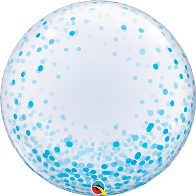 Шар BUBBLE "Конфетти голубое" имитация