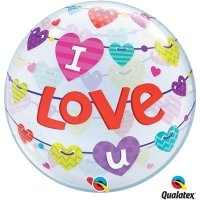 Шар BUBBLE "ILY Гирлянда Сердца"