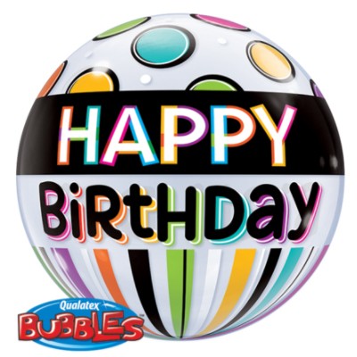 Шар BUBBLE "HB Полосы и Горошемульти"