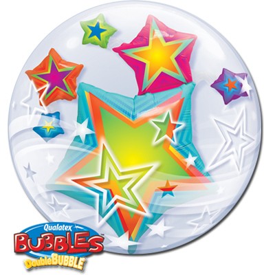 Шар BUBBLE "ИНСАЙДЕР Звезды разноцветные"