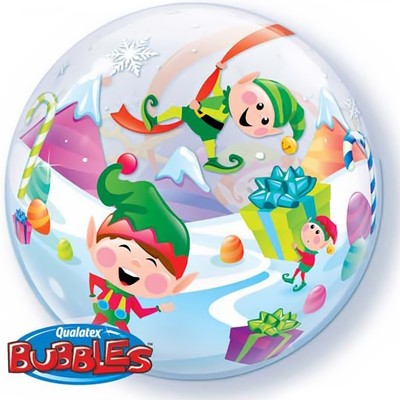 Шар BUBBLE "Эльфы рождественские"