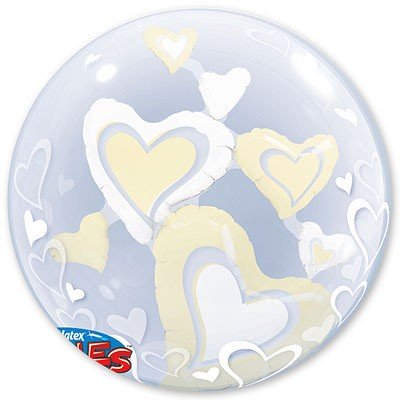 Шар BUBBLE "ИНСАЙДЕР Парящие Сердца Ivory"