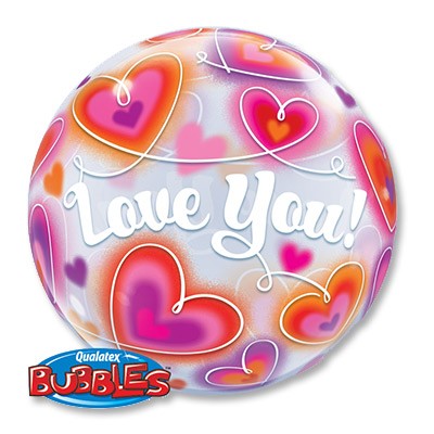 Шар BUBBLE "ILY Сердца"
