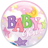 Шар BUBBLE "Луна и Звезды Девочка"