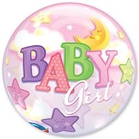 Шар BUBBLE "Луна и Звезды Девочка"
