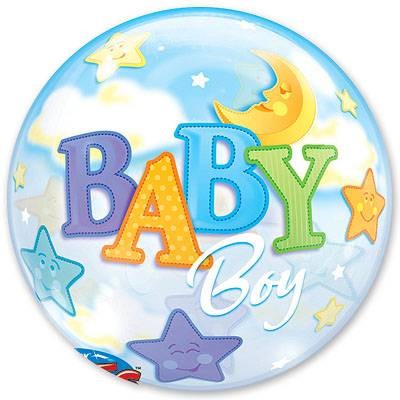 Шар BUBBLE "Луна и Звезды Мальчик"