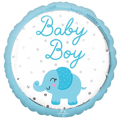 Шар круг BABY BOY Слоник голубой