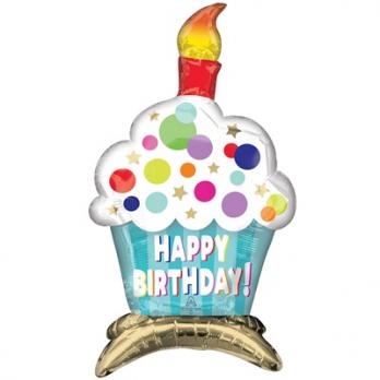Шар фольгированный "Happy Birthday Кекс"