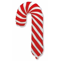 Шарик из фольги "Леденец красно-бел"