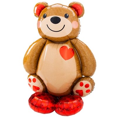 Шар из фольги "Мишка на подставке"
